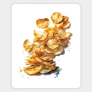 Watercolor Potato Chips Magnet